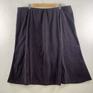 Dressbarn Womens Faux Suede Midi Skirt Sz 24W Plum Button Accent‎ Work Church